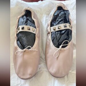 Valentino Rockstud Leather Ballerina Flat size  37.5